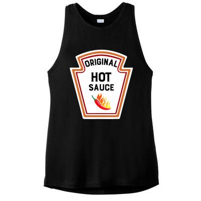 Funny Group Condiments Halloween Costume Original Hot Sauce Ladies PosiCharge Tri-Blend Wicking Tank