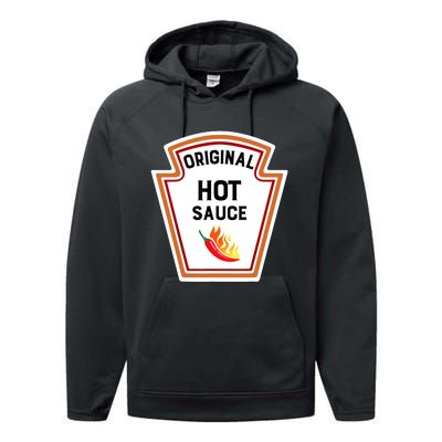 Funny Group Condiments Halloween Costume Original Hot Sauce Performance Fleece Hoodie