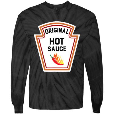 Funny Group Condiments Halloween Costume Original Hot Sauce Tie-Dye Long Sleeve Shirt