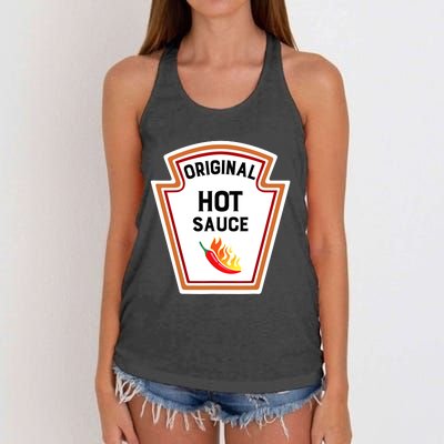 Funny Group Condiments Halloween Costume Original Hot Sauce Women's Knotted Racerback Tank