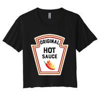 Funny Group Condiments Halloween Costume Original Hot Sauce Women's Crop Top Tee