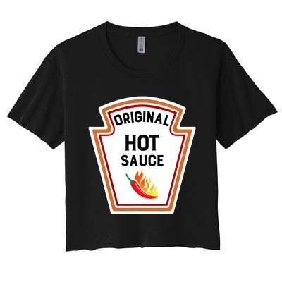 Funny Group Condiments Halloween Costume Original Hot Sauce Women's Crop Top Tee