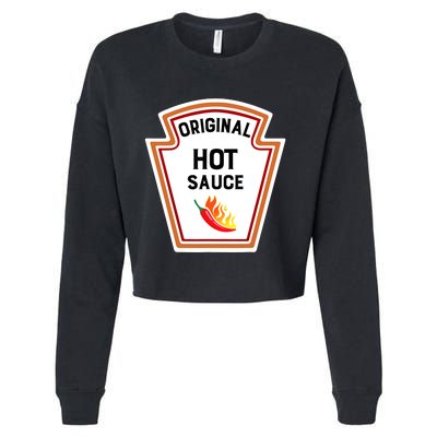 Funny Group Condiments Halloween Costume Original Hot Sauce Cropped Pullover Crew