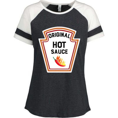 Funny Group Condiments Halloween Costume Original Hot Sauce Enza Ladies Jersey Colorblock Tee