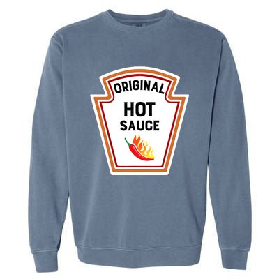 Funny Group Condiments Halloween Costume Original Hot Sauce Garment-Dyed Sweatshirt