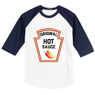 Funny Group Condiments Halloween Costume Original Hot Sauce Baseball Sleeve Shirt