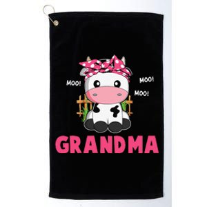 Funny Grandma Cow Cute Cow Farmer Birthday Matching Family Platinum Collection Golf Towel