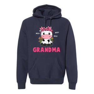 Funny Grandma Cow Cute Cow Farmer Birthday Matching Family Premium Hoodie