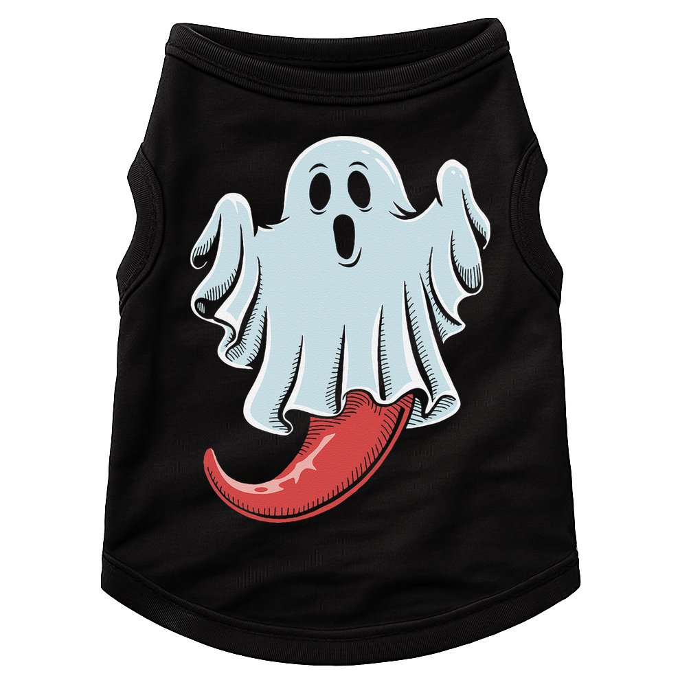 Funny Ghost Chili Pepper Lovers Spooky Halloween Doggie Tank