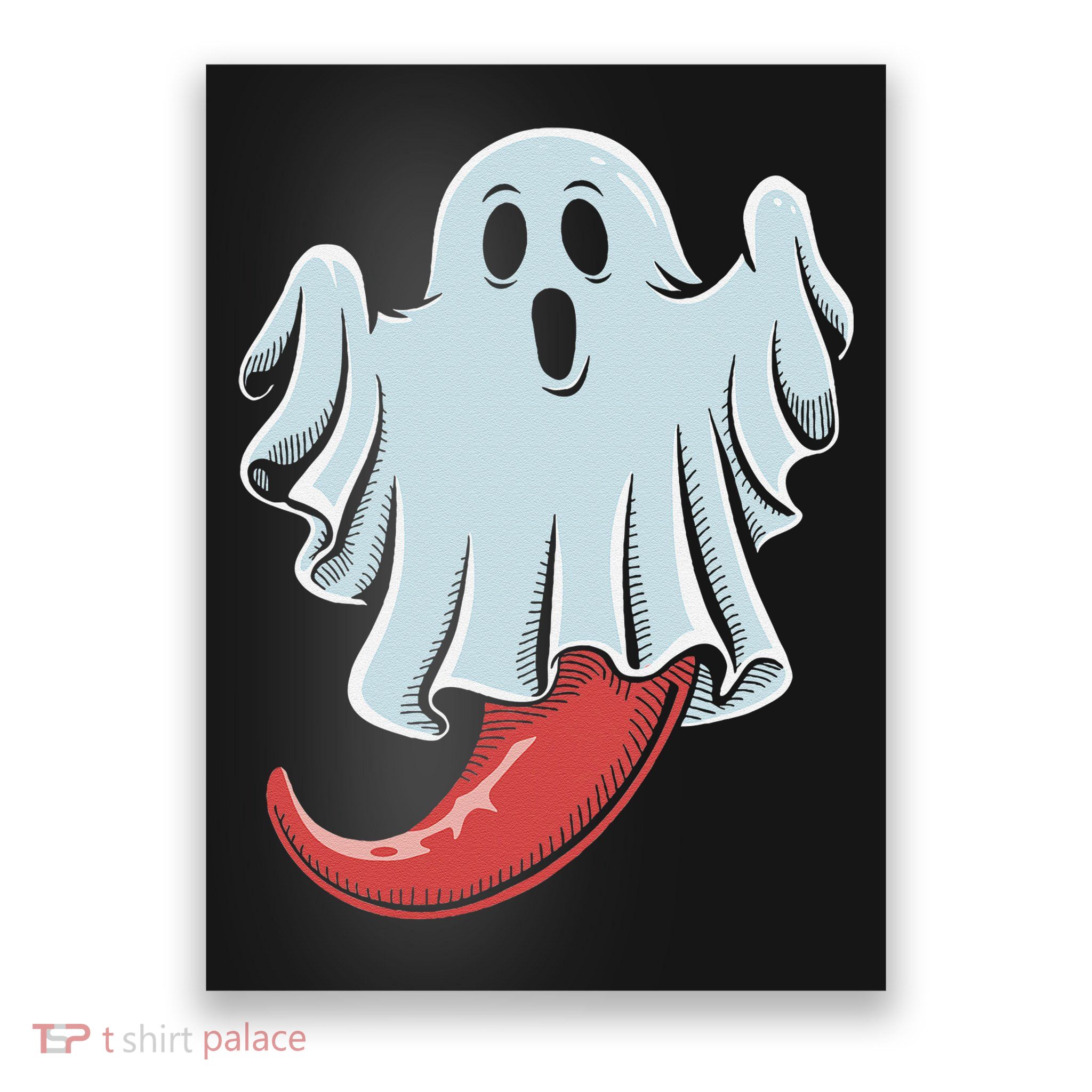 Funny Ghost Chili Pepper Lovers Spooky Halloween Poster