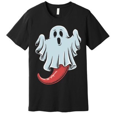 Funny Ghost Chili Pepper Lovers Spooky Halloween Premium T-Shirt
