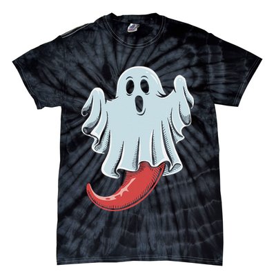Funny Ghost Chili Pepper Lovers Spooky Halloween Tie-Dye T-Shirt