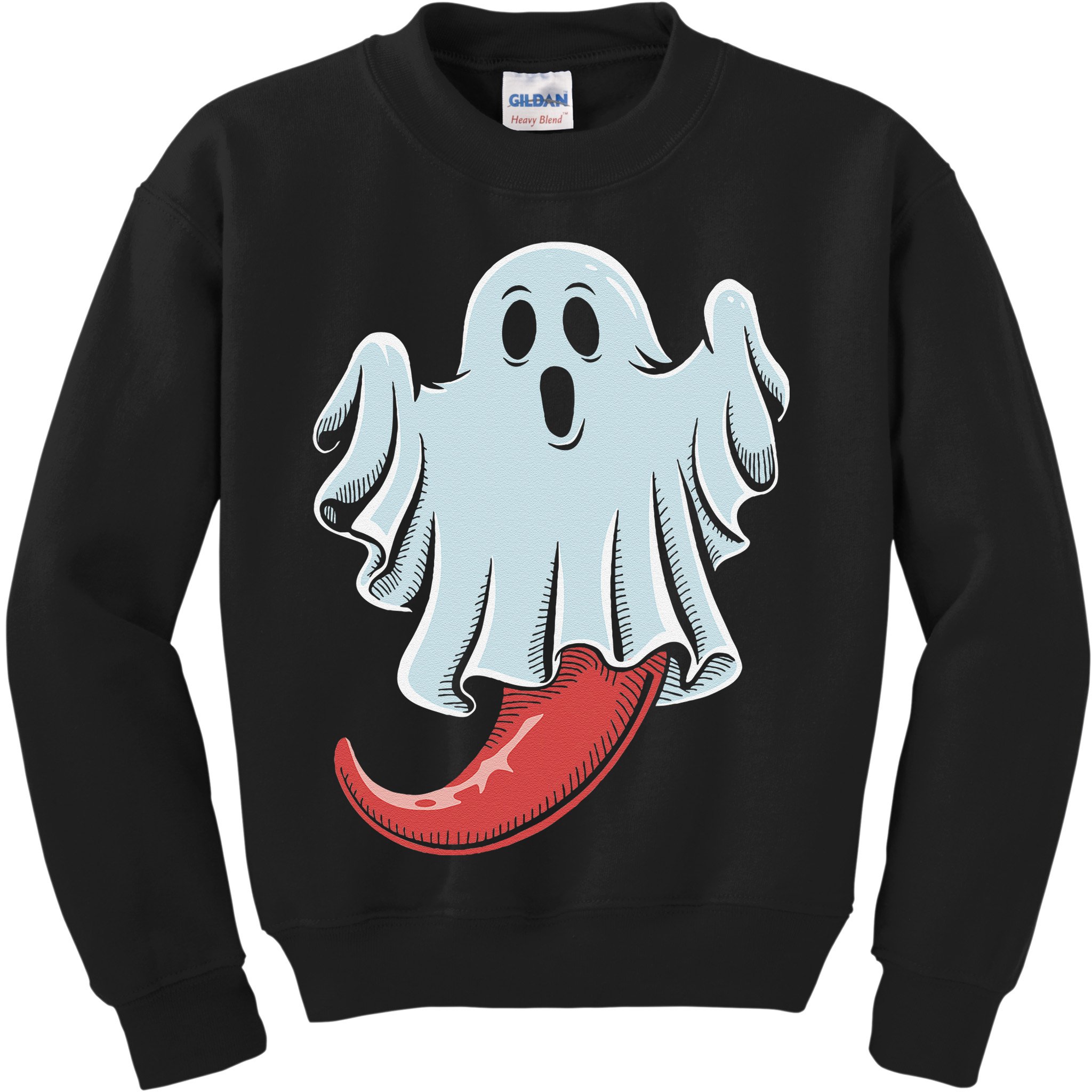 Funny Ghost Chili Pepper Lovers Spooky Halloween Kids Sweatshirt