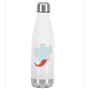 Funny Ghost Chili Pepper Lovers Spooky Halloween Stainless Steel Insulated Water Bottle