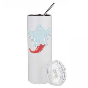 Funny Ghost Chili Pepper Lovers Spooky Halloween Stainless Steel Tumbler