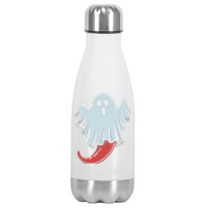 Funny Ghost Chili Pepper Lovers Spooky Halloween Stainless Steel Insulated Water Bottle