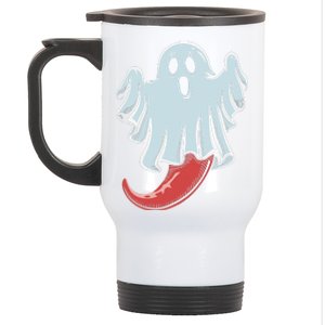 Funny Ghost Chili Pepper Lovers Spooky Halloween Stainless Steel Travel Mug