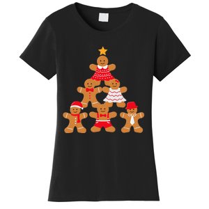 Funny Gingerbread Christmas Tree Xmas Pajama Gifts Women's T-Shirt