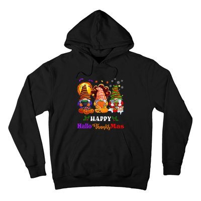 Festive Gnomes Celebrating Halloween and Christmas Hoodie