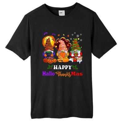 Festive Gnomes Celebrating Halloween and Christmas Tall Fusion ChromaSoft Performance T-Shirt