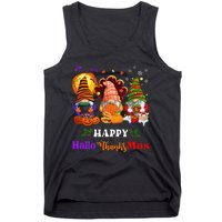 Festive Gnomes Celebrating Halloween and Christmas Tank Top