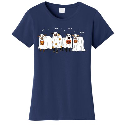 Funny Ghost Cows Halloween Cute Outfit Adults Women's T-Shirt