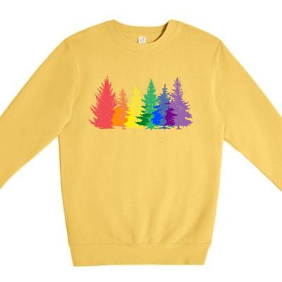 Funny Gay Christmas Tree Rainbow Lgbt Pride Meaningful Gift Premium Crewneck Sweatshirt