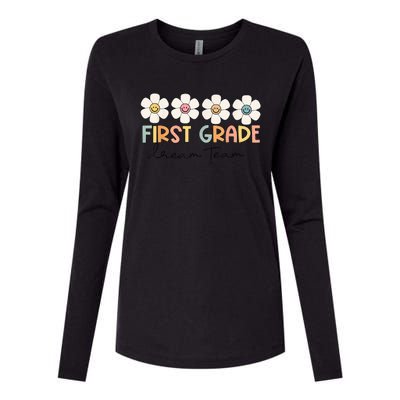 First Grade Dream Team Retro Back To School Teacher Student Womens Cotton Relaxed Long Sleeve T-Shirt