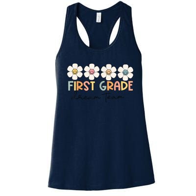 First Grade Dream Team Retro Back To School Teacher Student Women's Racerback Tank