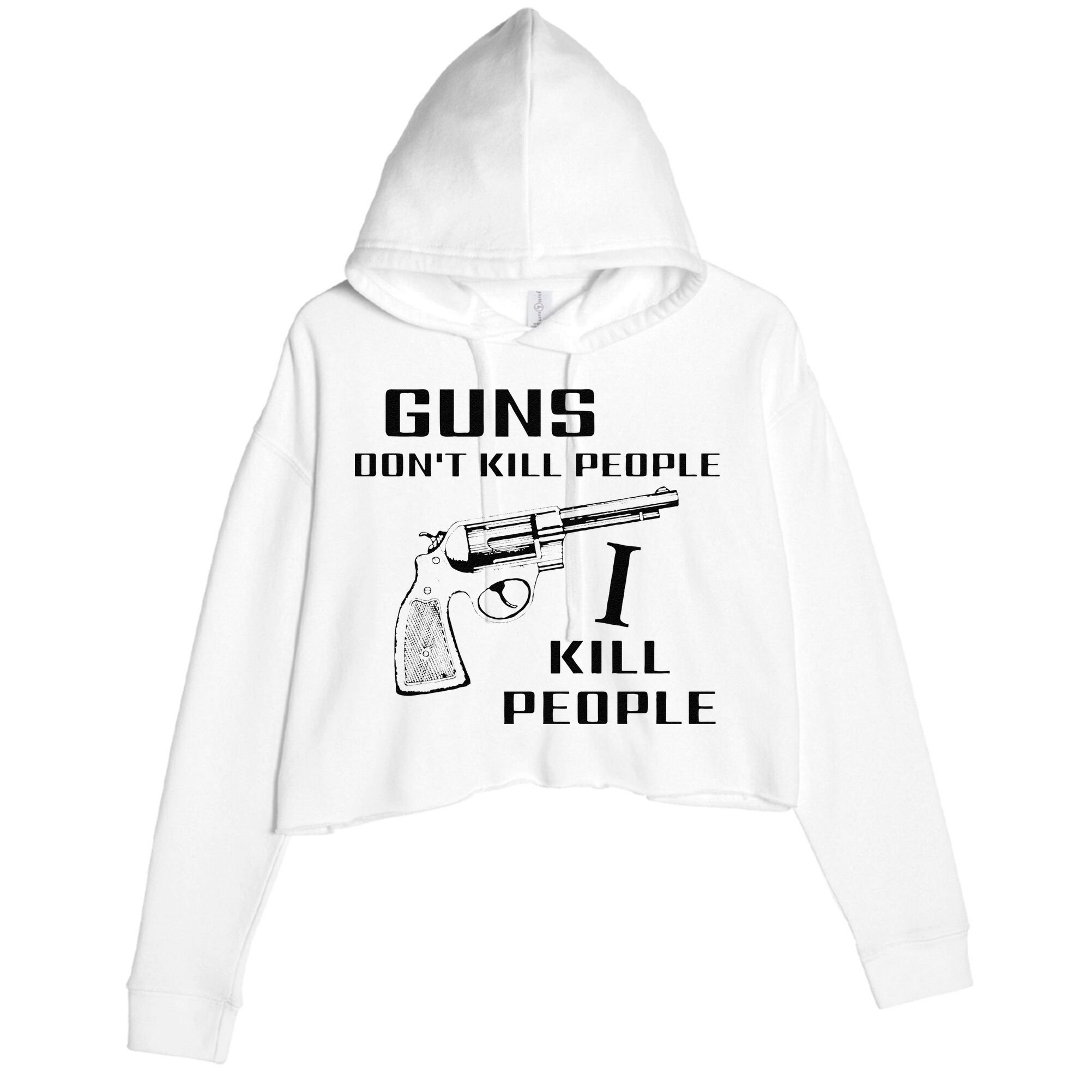 Funny Guns Dont Kill People I Do Crop Fleece Hoodie
