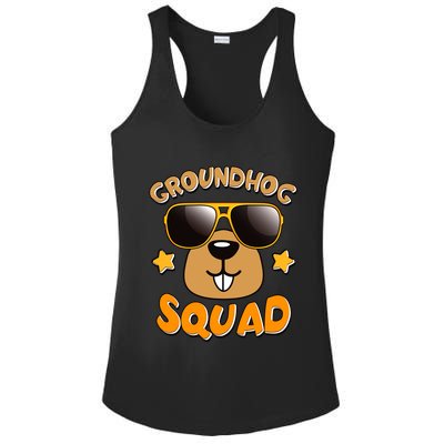 Funny Groundhog Day Squad Ladies PosiCharge Competitor Racerback Tank