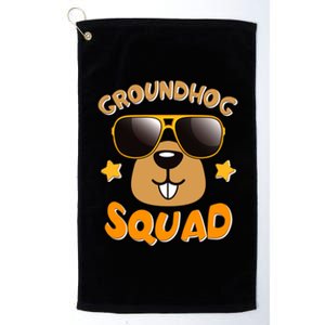 Funny Groundhog Day Squad Platinum Collection Golf Towel