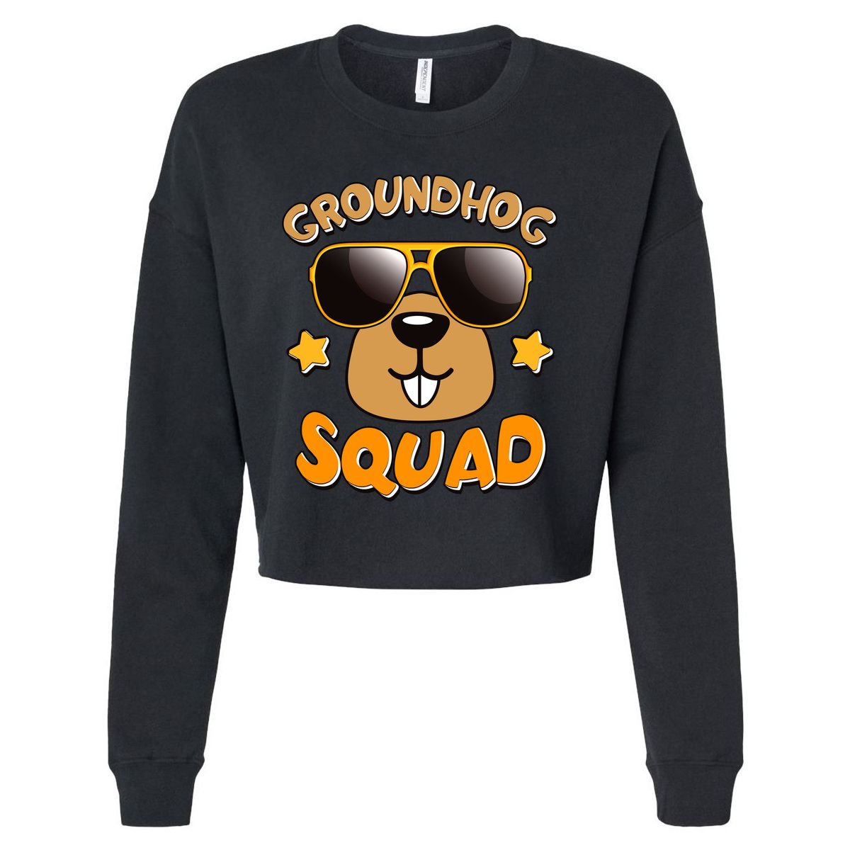 Funny Groundhog Day Squad Cropped Pullover Crew