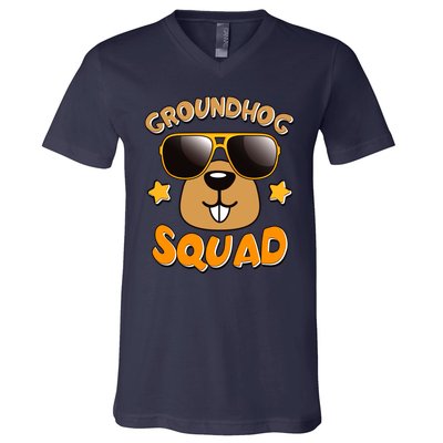 Funny Groundhog Day Squad V-Neck T-Shirt