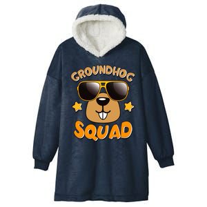 Funny Groundhog Day Squad Hooded Wearable Blanket