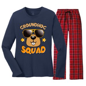 Funny Groundhog Day Squad Women's Long Sleeve Flannel Pajama Set 