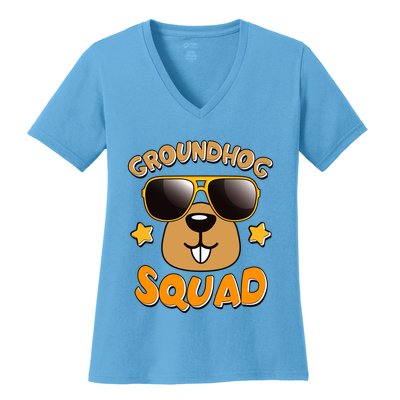 Funny Groundhog Day Squad Women's V-Neck T-Shirt