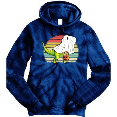 Funny Ghost Dinosaur Halloween Graphic Tie Dye Hoodie