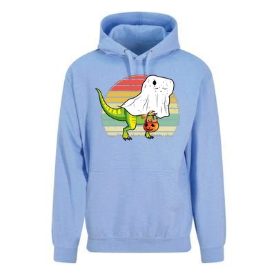 Funny Ghost Dinosaur Halloween Graphic Unisex Surf Hoodie