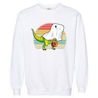 Funny Ghost Dinosaur Halloween Graphic Garment-Dyed Sweatshirt