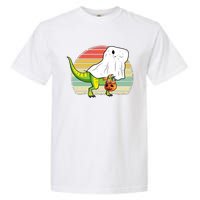 Funny Ghost Dinosaur Halloween Graphic Garment-Dyed Heavyweight T-Shirt