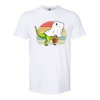 Funny Ghost Dinosaur Halloween Graphic Softstyle CVC T-Shirt