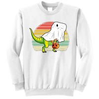 Funny Ghost Dinosaur Halloween Graphic Sweatshirt