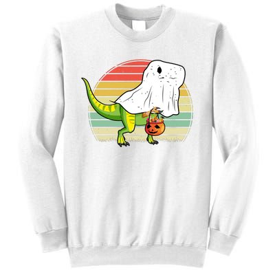 Funny Ghost Dinosaur Halloween Graphic Sweatshirt