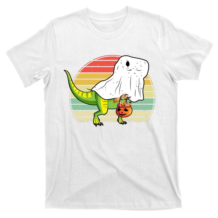 Funny Ghost Dinosaur Halloween Graphic T-Shirt