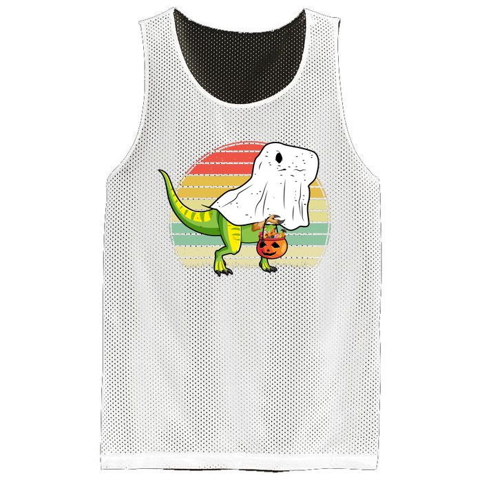 Funny Ghost Dinosaur Halloween Graphic Mesh Reversible Basketball Jersey Tank