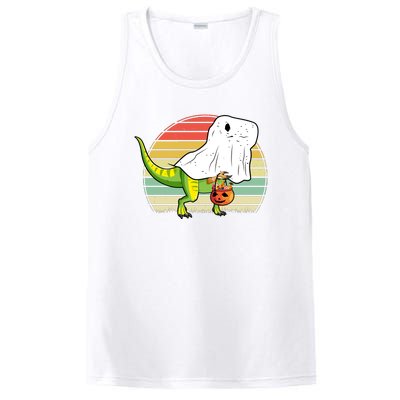 Funny Ghost Dinosaur Halloween Graphic PosiCharge Competitor Tank