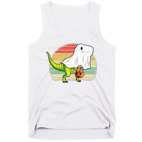 Funny Ghost Dinosaur Halloween Graphic Tank Top