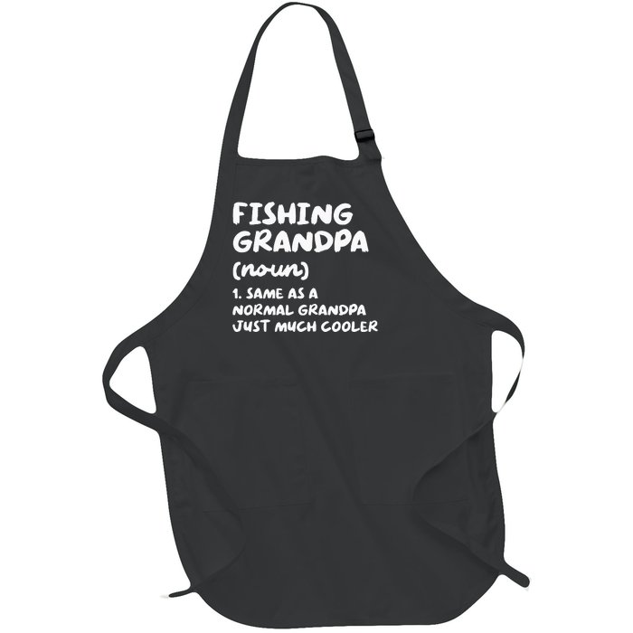 Fishing Grandpa Definition Funny Sports Full-Length Apron With Pockets