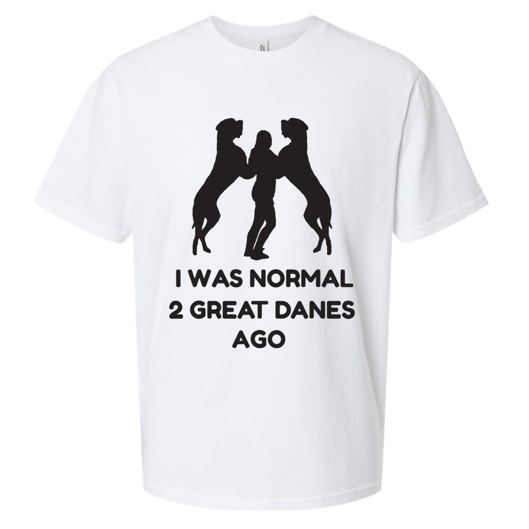 Funny Great Dane Shirts Woman I Was Normal 2 Great Danes Ago Sueded Cloud Jersey T-Shirt